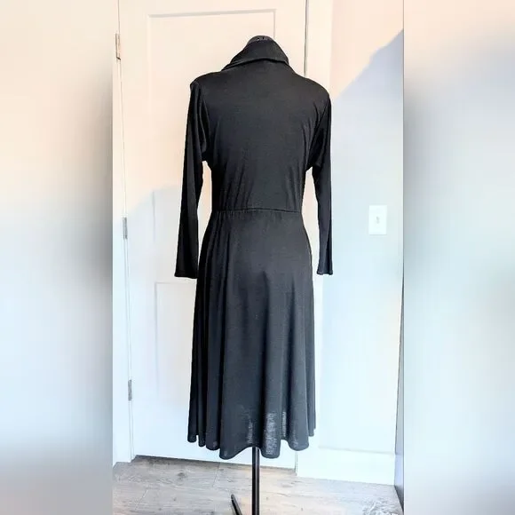 Vintage Byer Too! Juniors sz 5 dress black witchy cowl neck 3/4 sleeve witchy - Picture 2 of 4